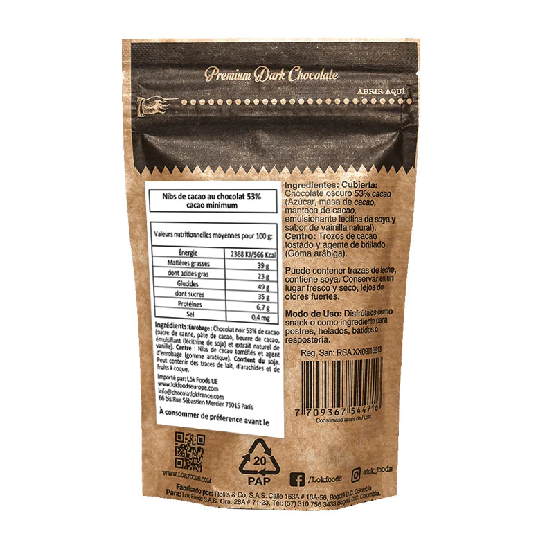 Nibs de chocolat 53% cacao