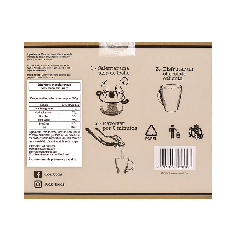 Bâtonnets de chocolat chaud
